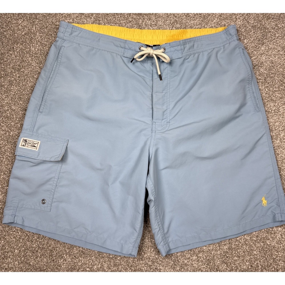 Polo Ralph Lauren Swim Trunks Men XL Blue Nylon Lined Beach Preppy